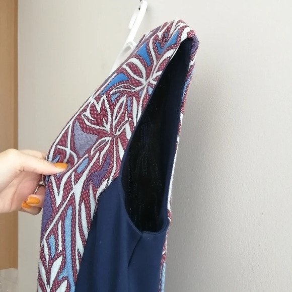 Anthropologie HD in Paris Cleo Jacquard Colourblock Sheath Midi Dress Small - Picture 7 of 16